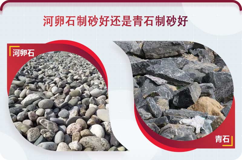 河卵石和青石都能制砂，但有區別